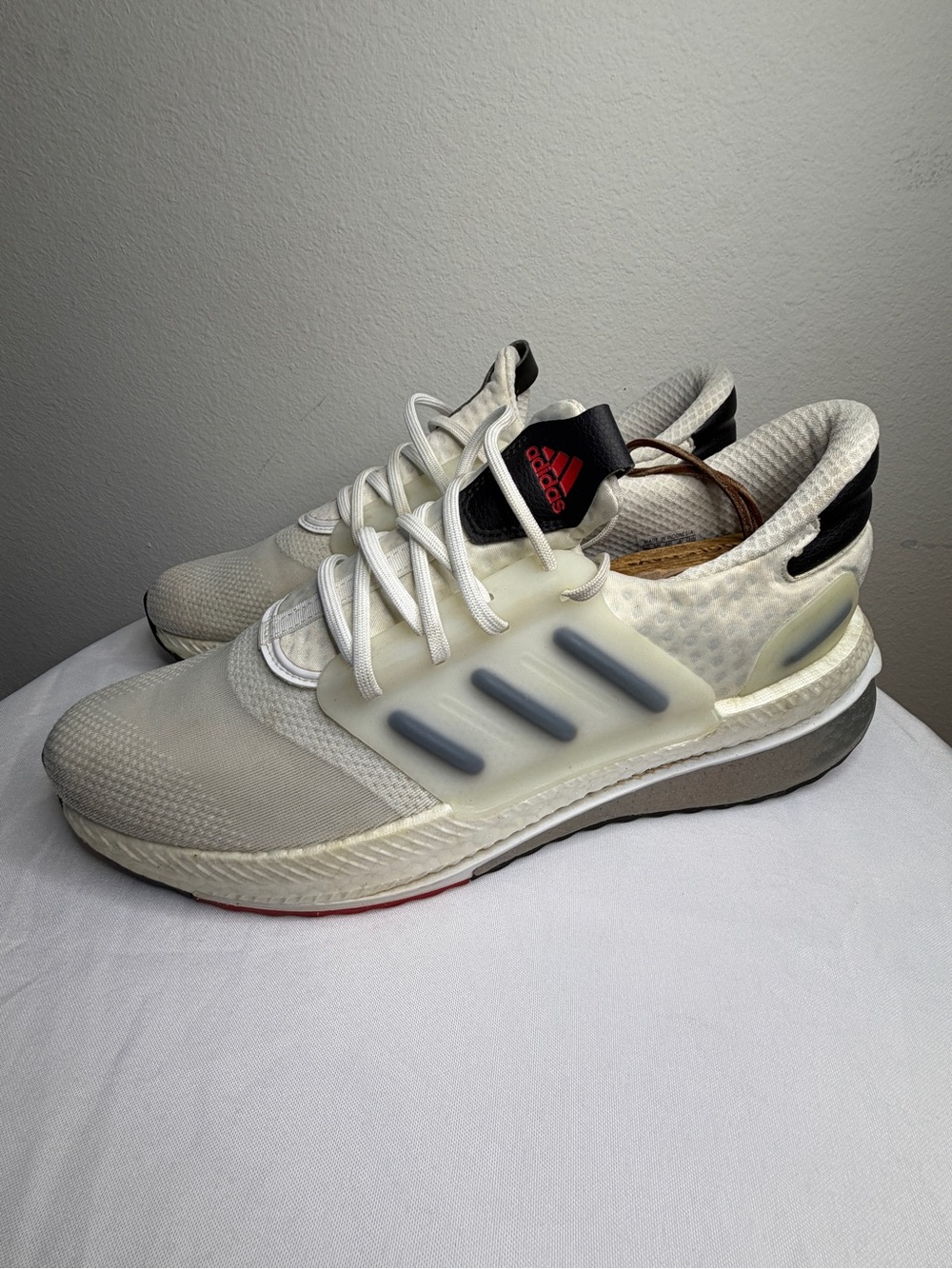 adidas Men’s White Sneakers with Black and Grey Accents